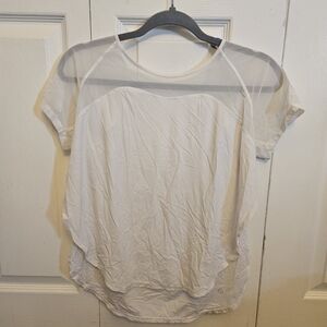 lululemon athletica White Sheer-Yoke Crop Tee
